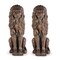 Set of 2 36.25"H Oversized MGO Bronze Guardian Sitting Lion Garden Statue